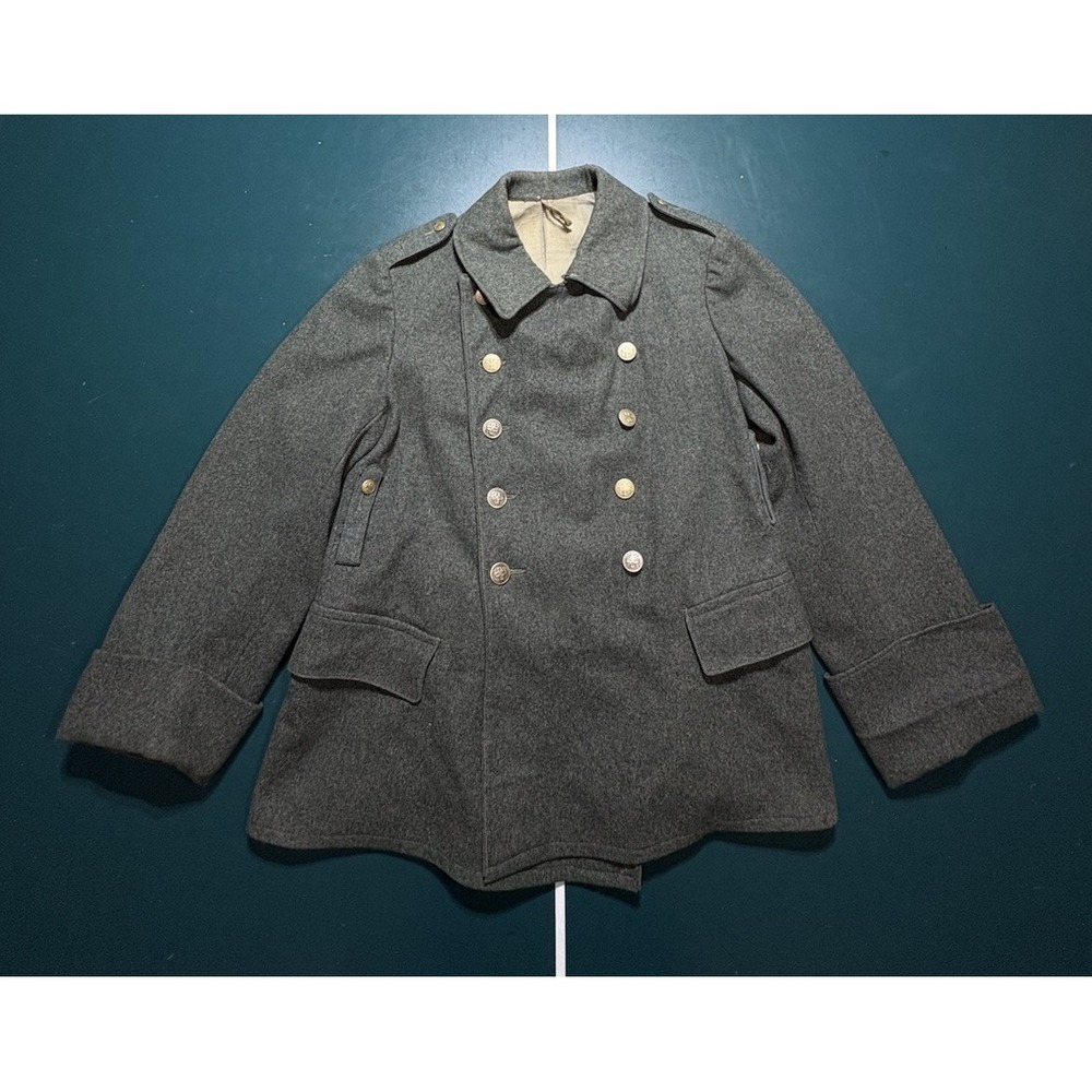 Vintage 1930s Swiss Army Medic Jacket Wool Military Pea Coat Medium Rare EUC